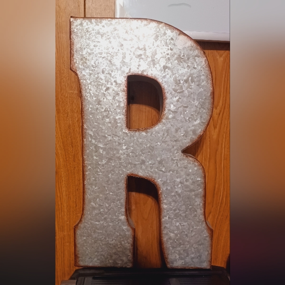 Giant Rustic Metal Letter R